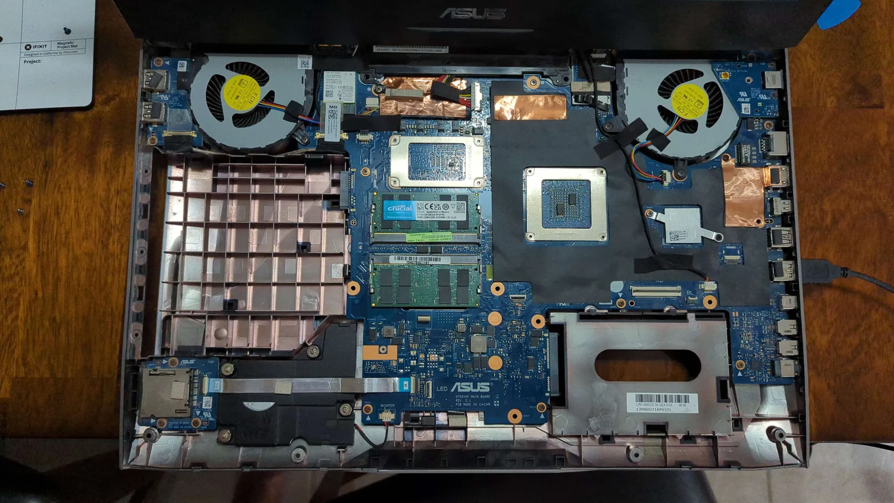 An ASUS laptop opened for a real KennowTech repair